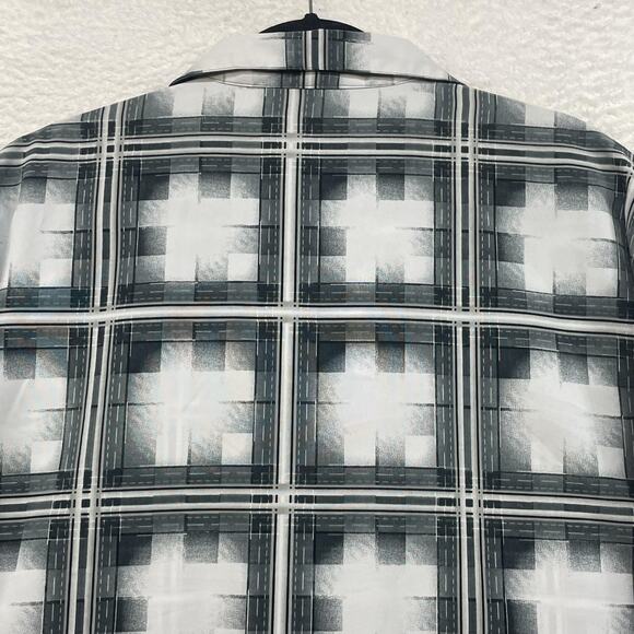 Southpole Shirt Mens XL Black White Checkered Plaid Short Sleeve Button Up Retro - Picture 5 of 9